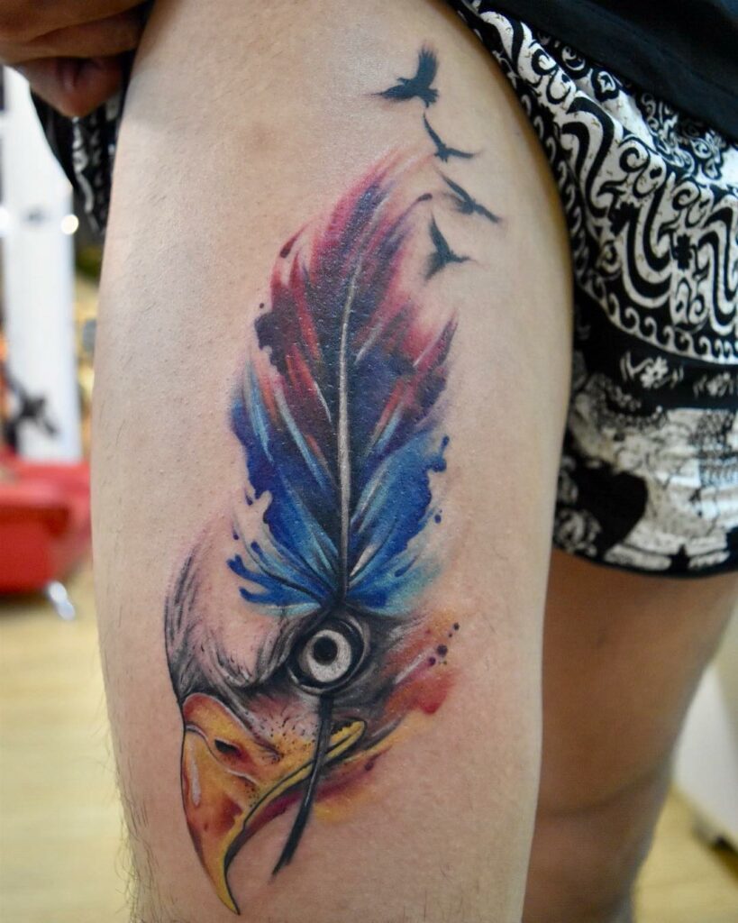 12+ Eagle Feather Tattoo Ideas To Inspire You 17 Eagle Eye And Feather Tattoo