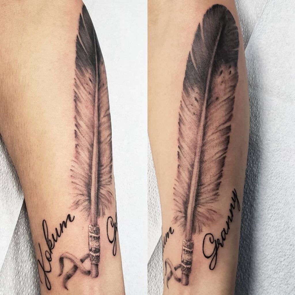 12+ Eagle Feather Tattoo Ideas To Inspire You 12 Eagle Feather Memorial Tattoo