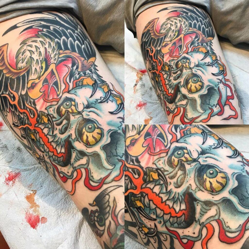 11+ Eagle Skull Tattoo Ideas That Will Blow Your Mind! 10 Eagle Skull Tattoo