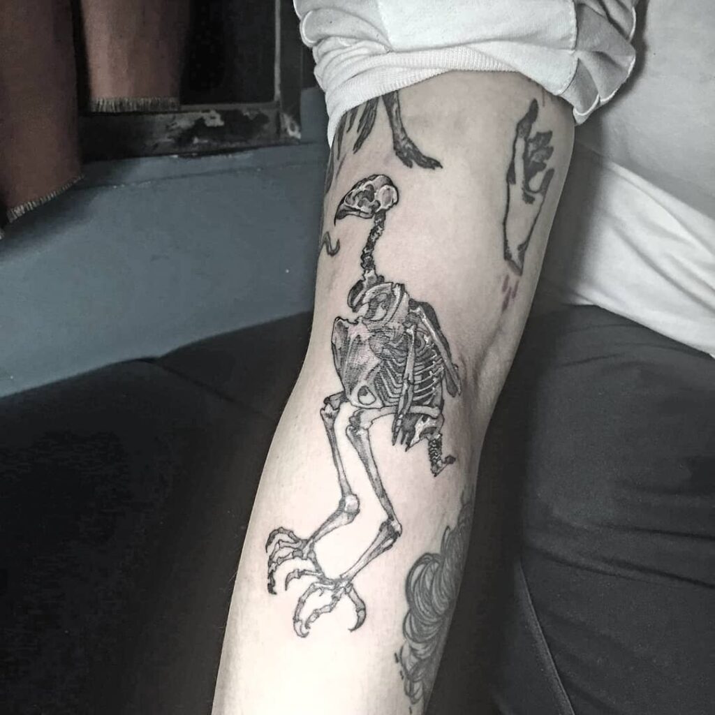 11+ Eagle Skull Tattoo Ideas That Will Blow Your Mind! 14 Eagle Skull With Skeleton Tattoo
