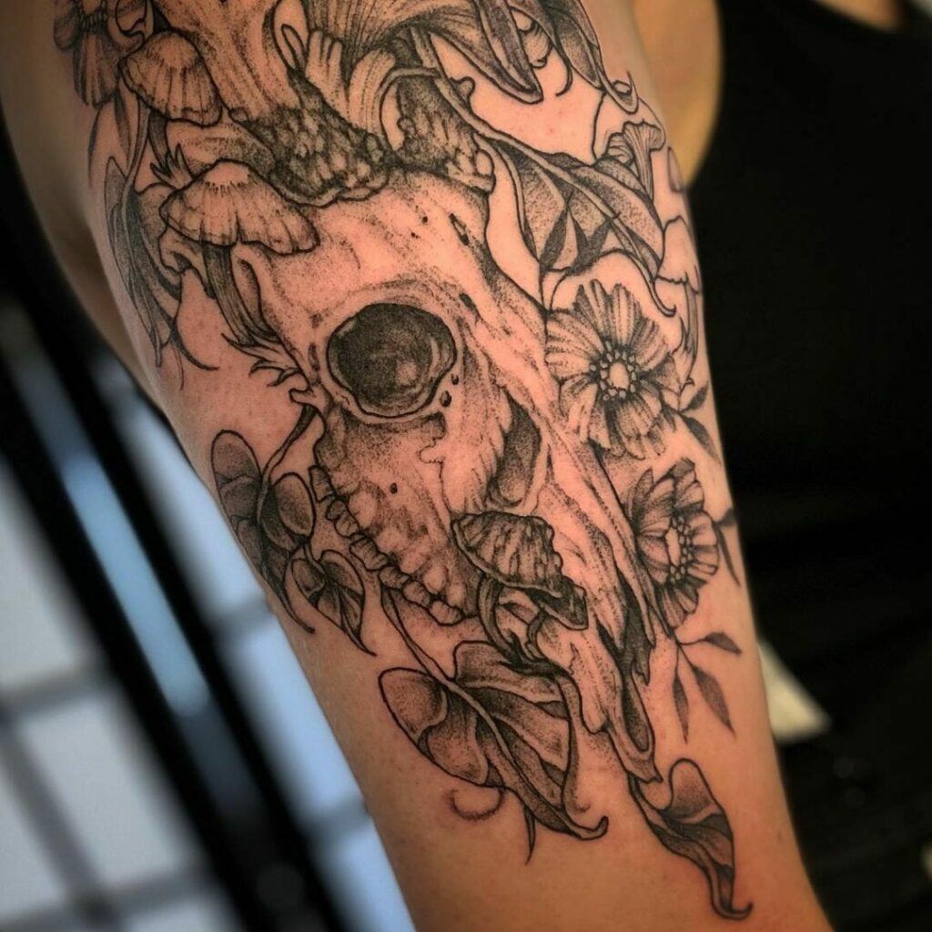 11+ Deer Skull Tattoo Ideas You'll Have To See To Believe! 16 Eccentric Deer Skull Tattoos For Your Bicep