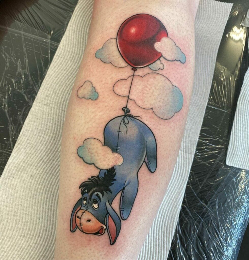 10+ Eeyore Tattoo Ideas You'll Have To See To Believe! 18 Eeyore With The Red Balloon Tattoo