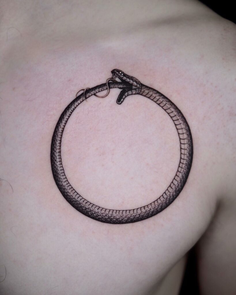 11+ Luck Tattoo Ideas That Will Blow Your Mind! 13 Egyptian Ouroboros Luck Tattoo