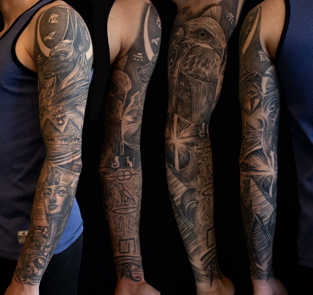 14+ Tattoo Styles Sleeve Ideas That Will Blow Your Mind! 16 Egyptian Sleeve Tattoo