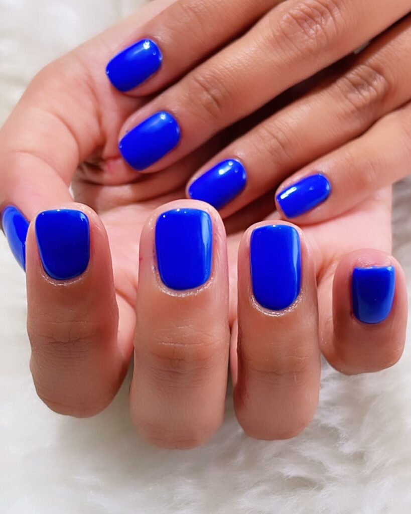 Experiment with 30 Stunning Blue Ombré Nails for 2024 27 Electric blue ombre nails