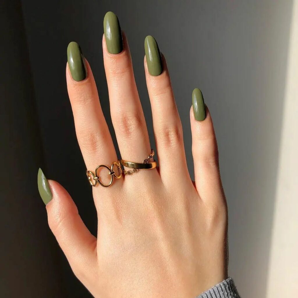 Explore 44 Olive Green Nail Designs in 2024 11 A Sophisticated Nail Palette