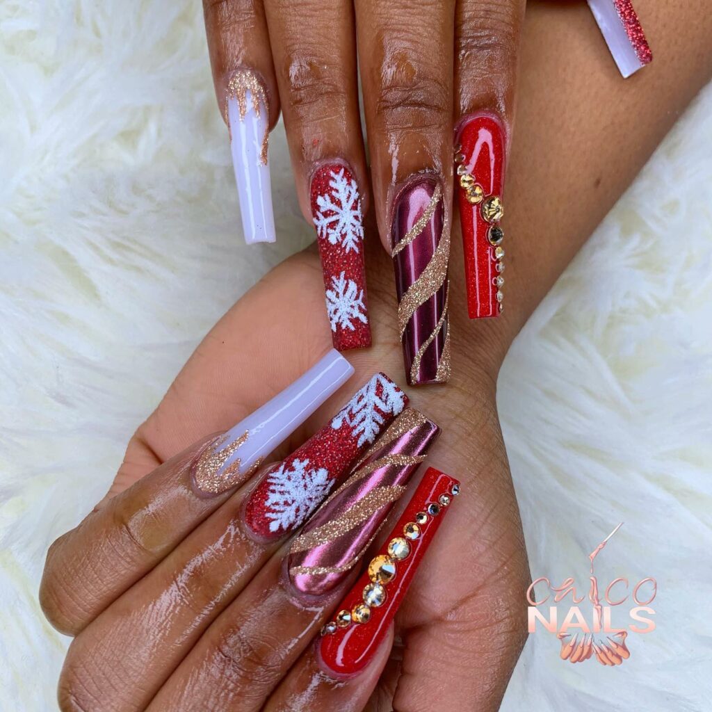Sport 35 Festive Red Christmas Nails in 2024 36 Sophisticated Acrylic Red Christmas Nails