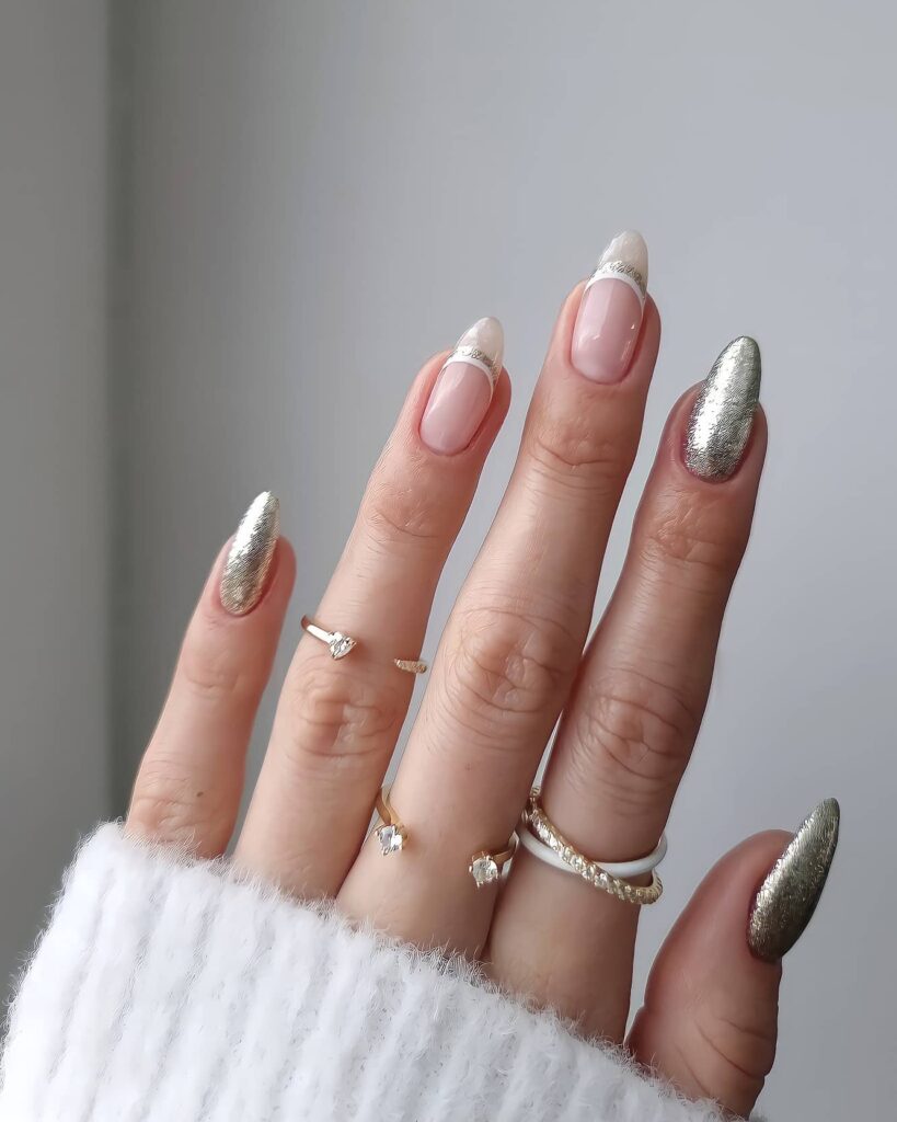 20 Latest Silver French Nail Ideas To Try In 2024! 16 Elegant Fusion of Silver and Classic French Nails