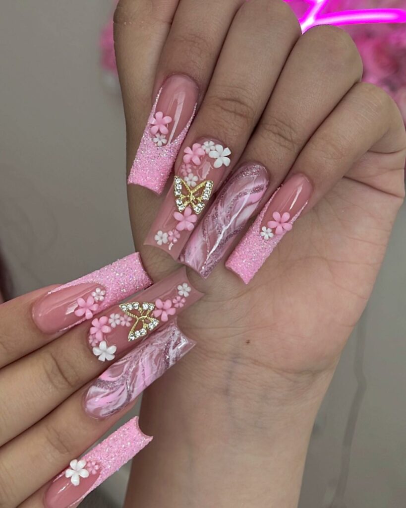 50 Latest Butterfly Nail Designs To try In 2024! 19 Elegant Pink Butterfly Nails