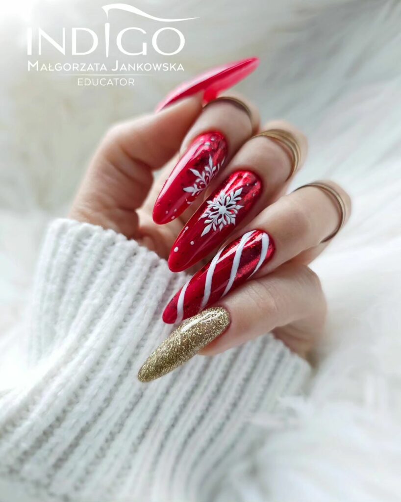 Feel Festive with 30 Christmas Almond Nail Ideas in 2024 39 Elegant Red Christmas Almond Nails