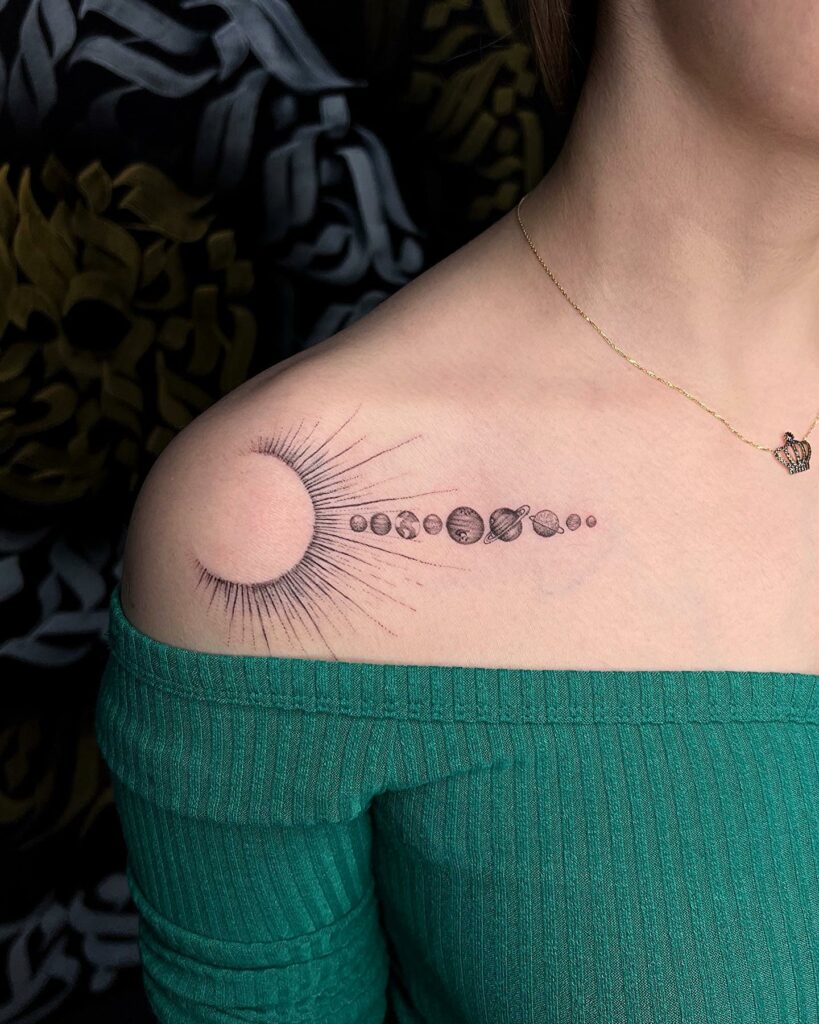 10+ Galaxy Tattoo Ideas That Will Blow Your Mind 14 Elegant Solar System Tattoo