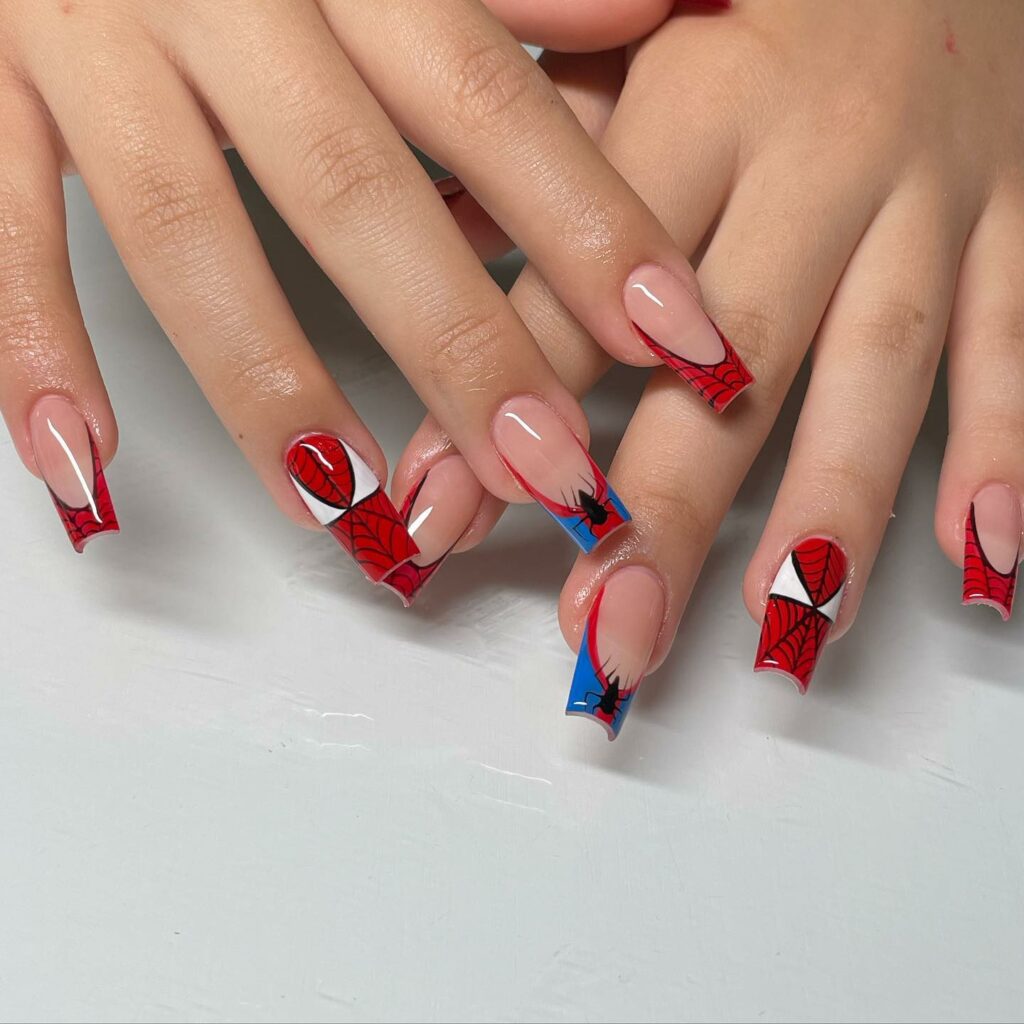 35 Amazing Spiderman Nail Designs To Try In 2024! 27 Elegant Spiderman French Tips