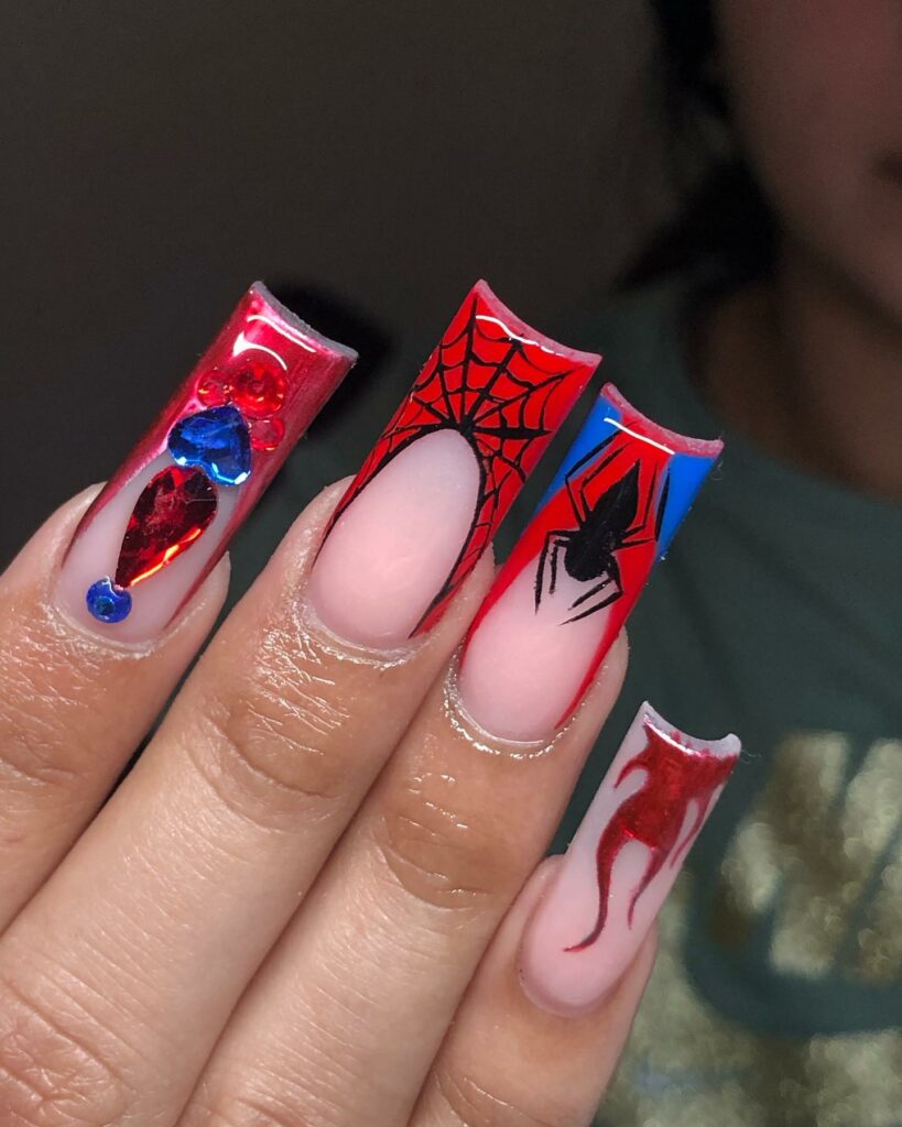 35 Amazing Spiderman Nail Designs To Try In 2024! 24 Elegant Spiderman Nail Elegance