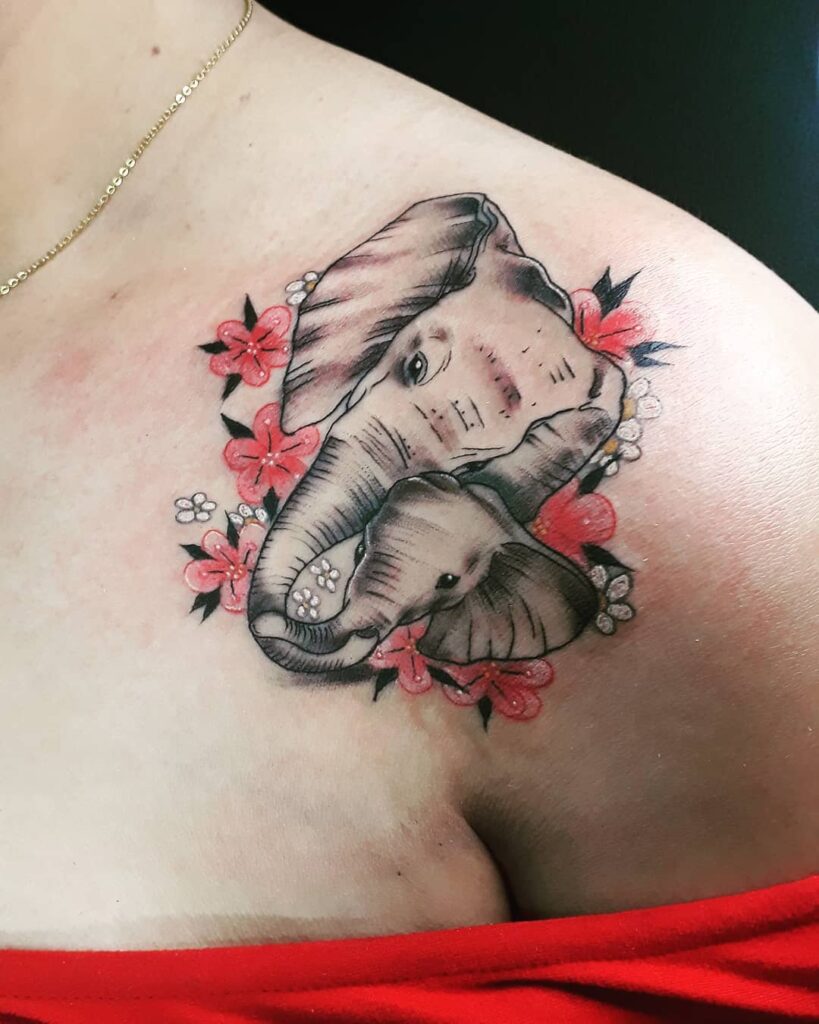 11+ Elephant Tattoo With Flowers That Will Blow Your Mind! 10 Elephant Tattoo With Flowers