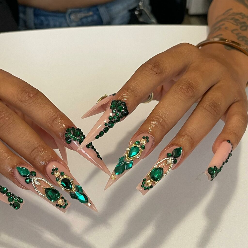 Get Inspired by 29 Stunning Diamond Nail Designs for 2024 19 Emerald Cut Mani