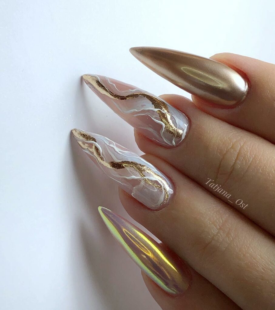 30 Latest White And Gold Nail Ideas To Try In 2024! 43 Ethereal Elegances