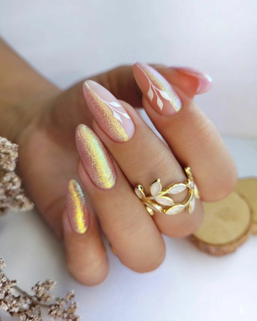 30 Latest White And Gold Nail Ideas To Try In 2024! 35 Ethereal Holography