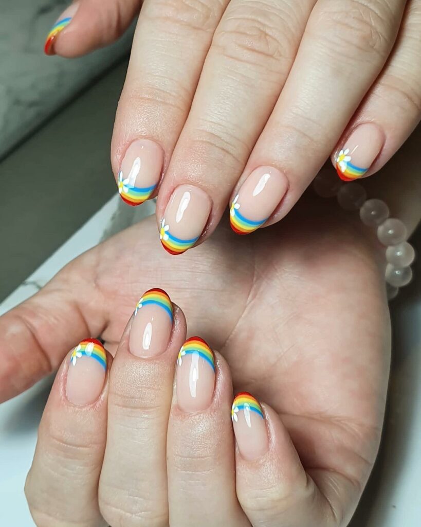 50 Latest Clear Nail Designs To Try In 2024! 47 Ethereal Rainbow Stripes on Crystal Clear Nails