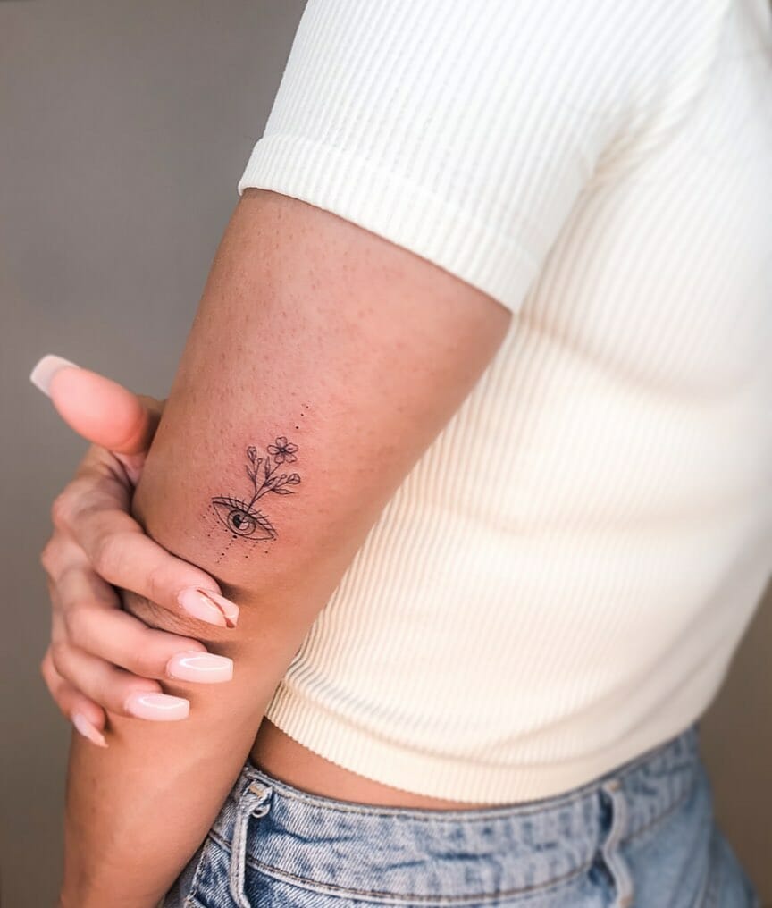11+ Eye Tattoo On Arm Ideas That Will Blow Your Mind! 19 Evil Eye Symbol Tattoo With Flowers