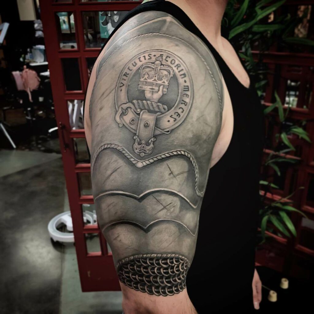 9 Latest Armor Sleeve Tattoos To Inspire You In 2024! 17 Evocative Half Sleeve Armor Tattoo Designs