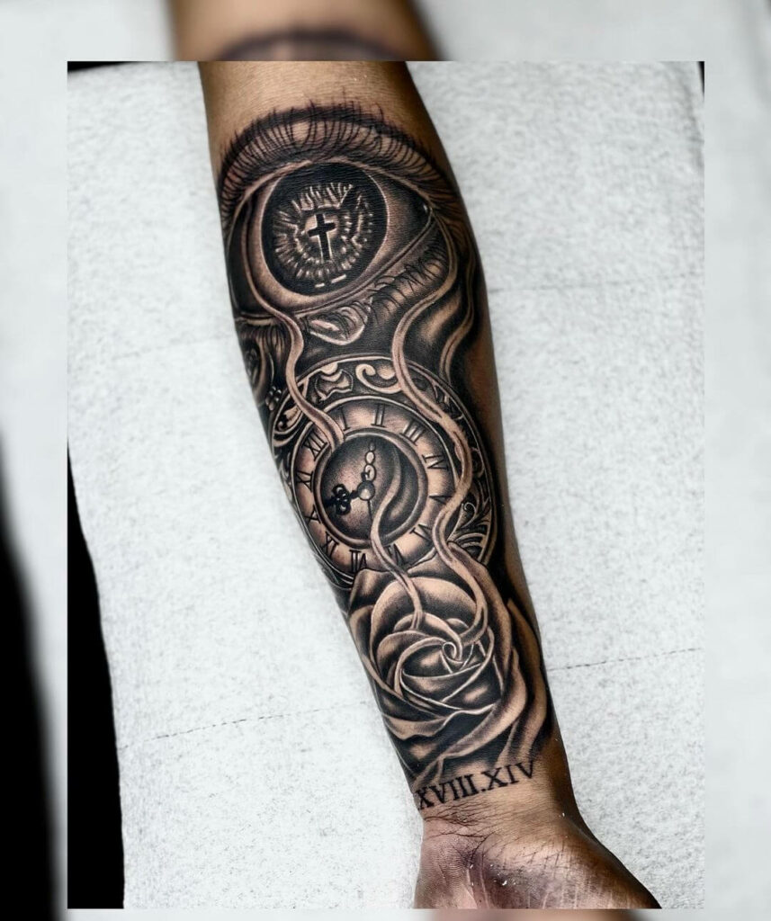 12+ Eye Tattoo On Forearm Ideas To Inspire You! 20 Eye Clock Tattoo On Forearm