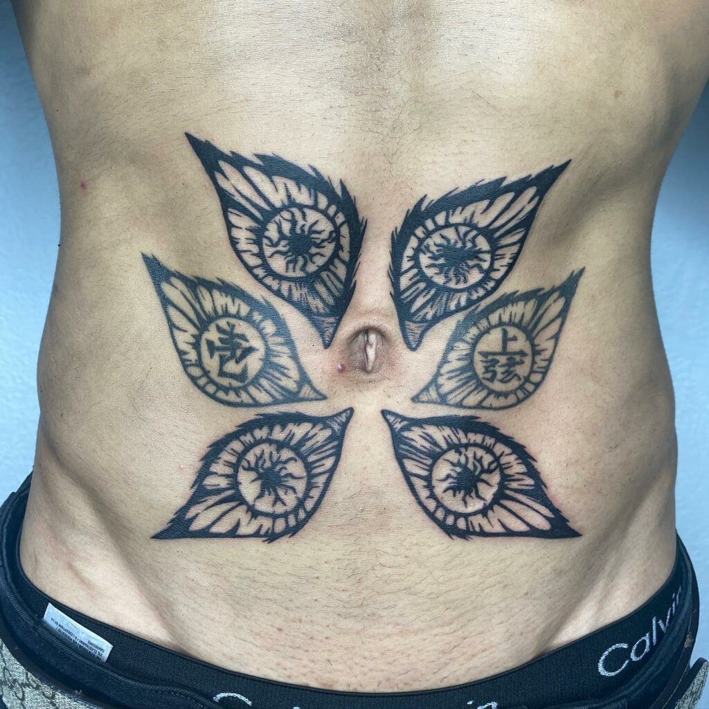 11+ Stomach Tattoo Men Ideas That Will Blow Your Mind! 18 Eyes In A Circle Tattoo