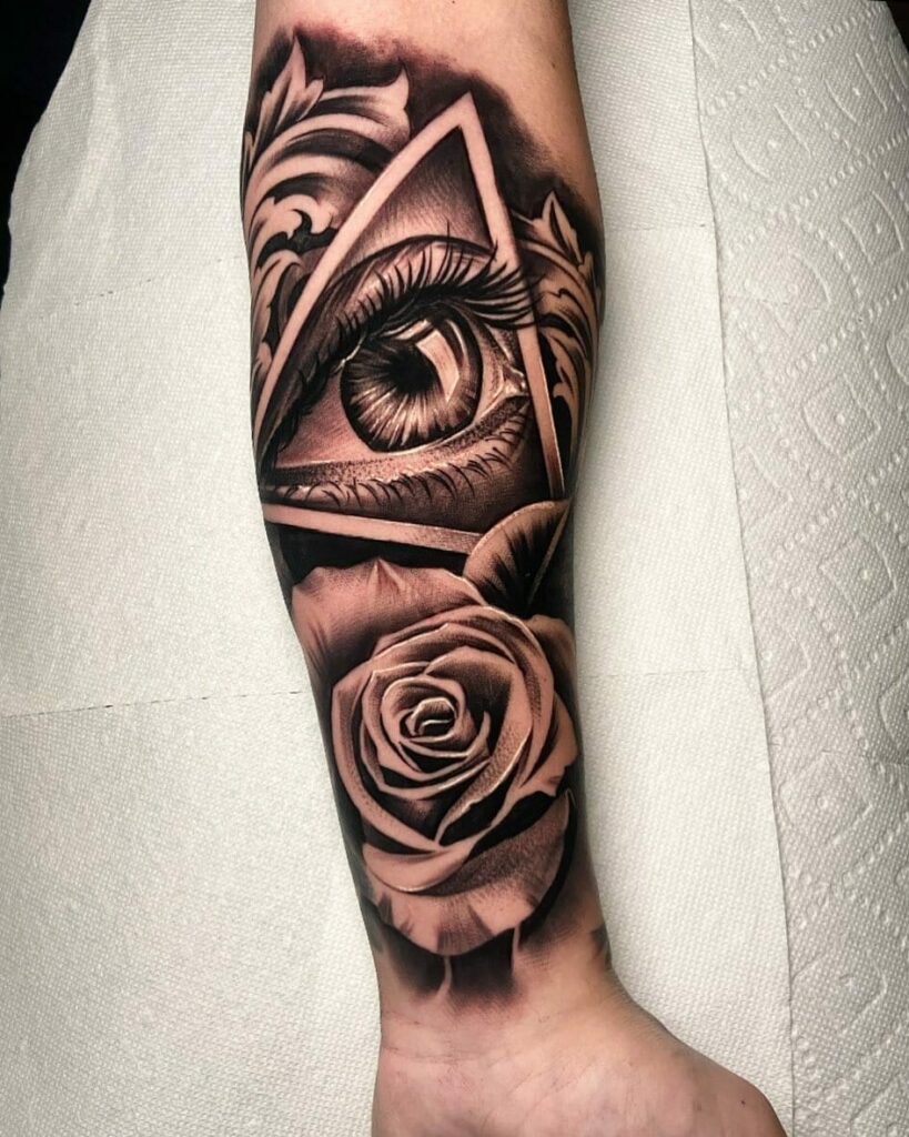 11+ Eye Tattoo On Arm Ideas That Will Blow Your Mind! 15 Eyes and Rose Tattoo