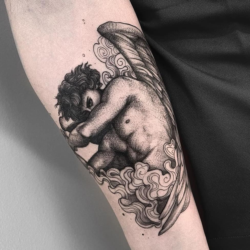 11+ Fallen Angel Tattoo Ideas You Have To See To Believe! 17 Fallen Angel Tattoo On Forearm