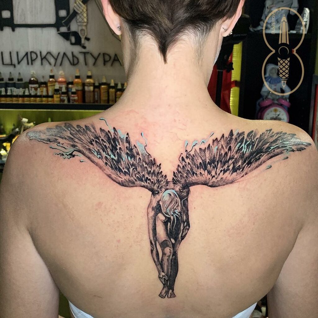 11+ Fallen Angel Tattoo Ideas You Have To See To Believe! 13 Fallen Angel Tattoo On The Back
