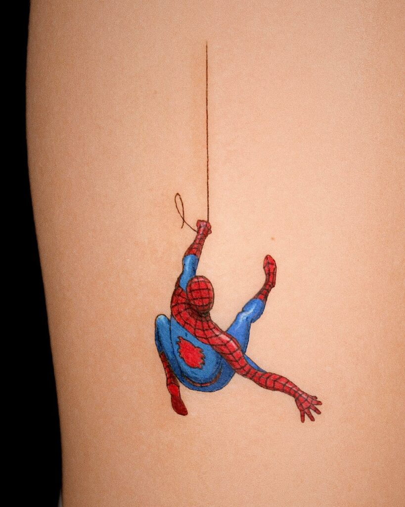 13+ Simple Spiderman Tattoo To Inspire You! 16 Falling Spiderman Tattoo