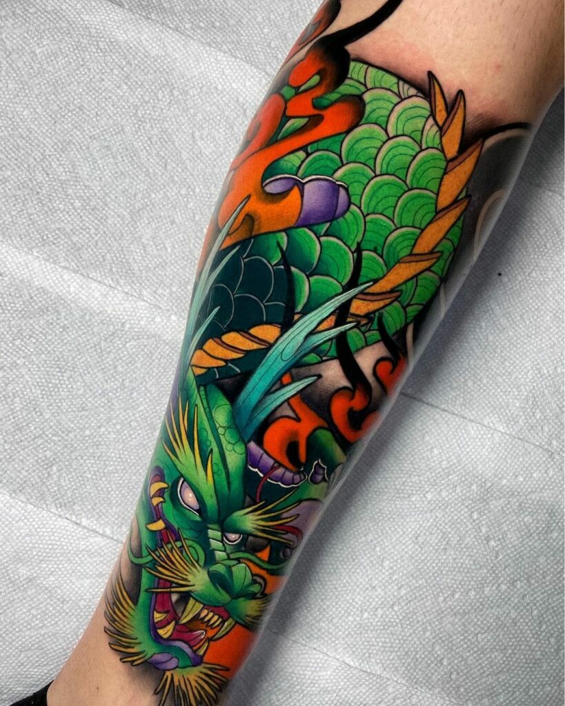 10+ Traditional Dragon Tattoo Ideas You Have to See to Believe! 16 Fantastic Neo Traditional Dragon Tattoo Ideas