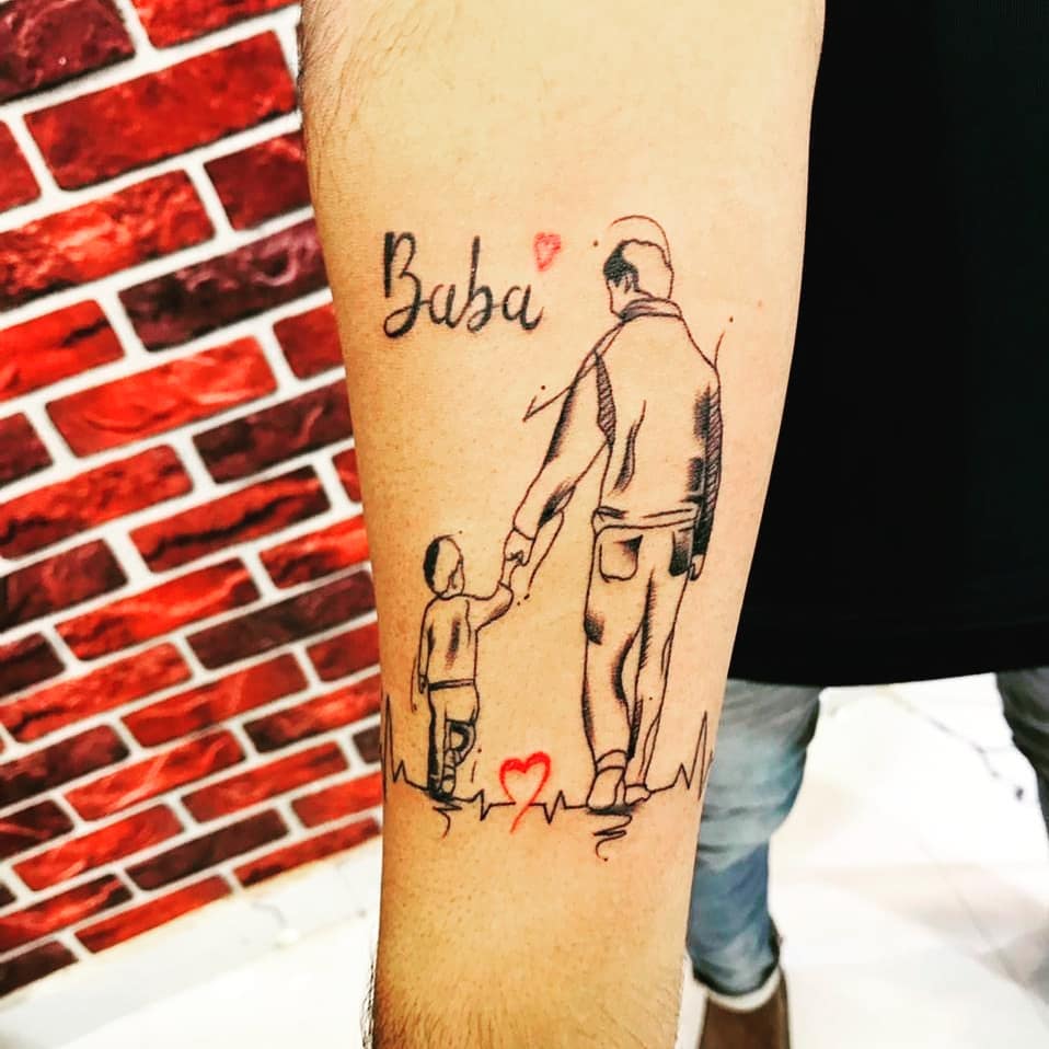 11+ Meaningful Heart Beat Tattoo Ideas That Will Blow Your Mind! 19 Father And Son Heartbeat Tattoo Idea