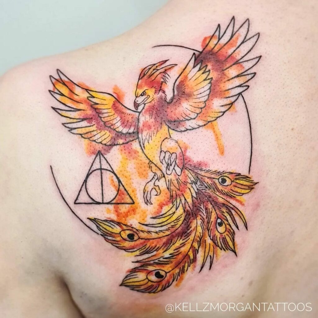 11+ Small Watercolor Tattoo Ideas That Will Blow Your Mind! 12 Fawkes The Phoenix Tattoo