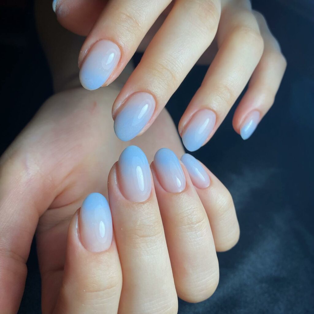 Experiment with 30 Stunning Blue Ombré Nails for 2024 25 Feathered