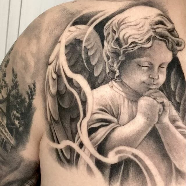 11+ Female Protector Guardian Angel Tattoo Ideas That Will Blow Your Mind! 10 Female Protector Guardian Angel Tattoo