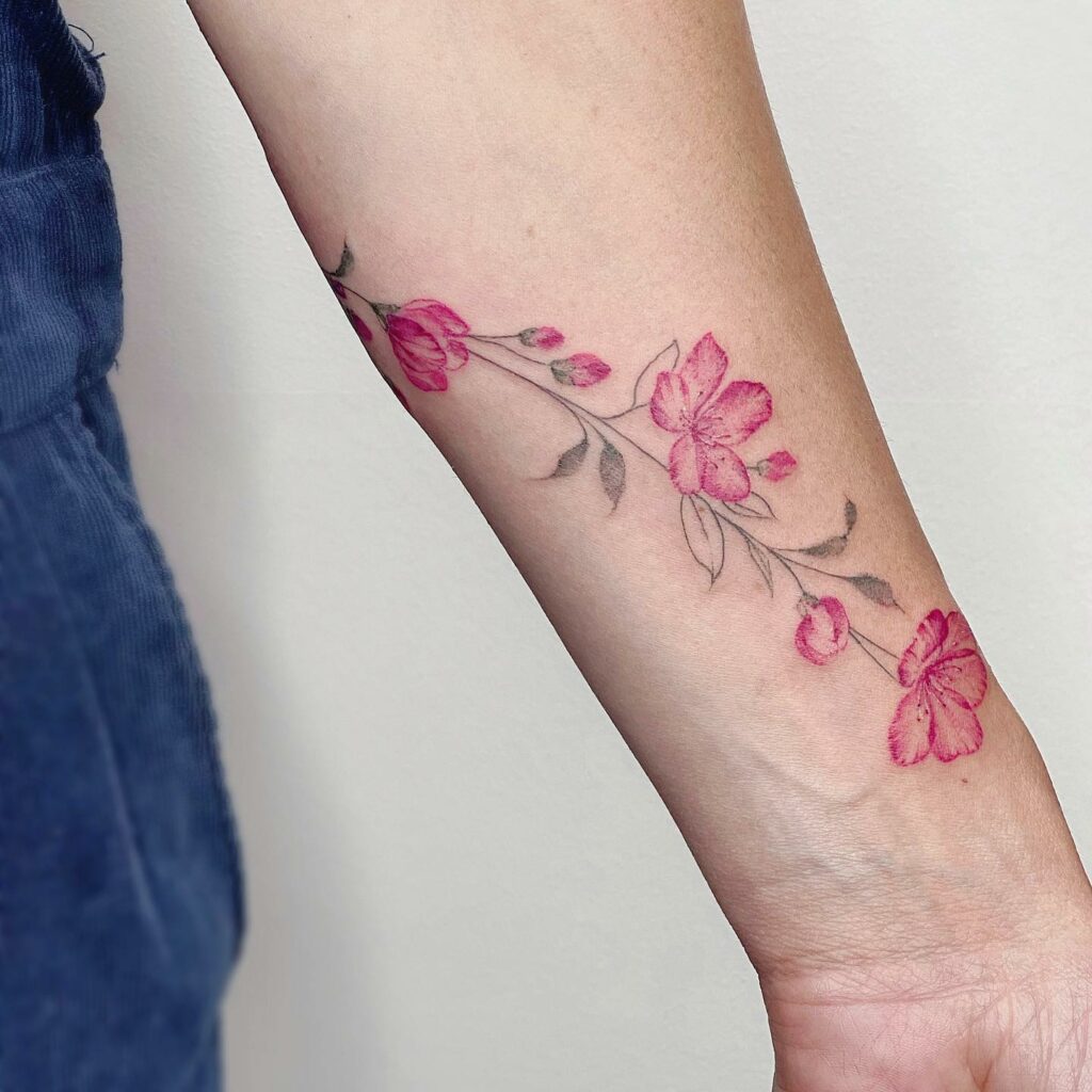 11+ Feminine Cherry Blossom Tattoo Ideas That Will Blow Your Mind! 10 Feminine Cherry Blossom Tattoo