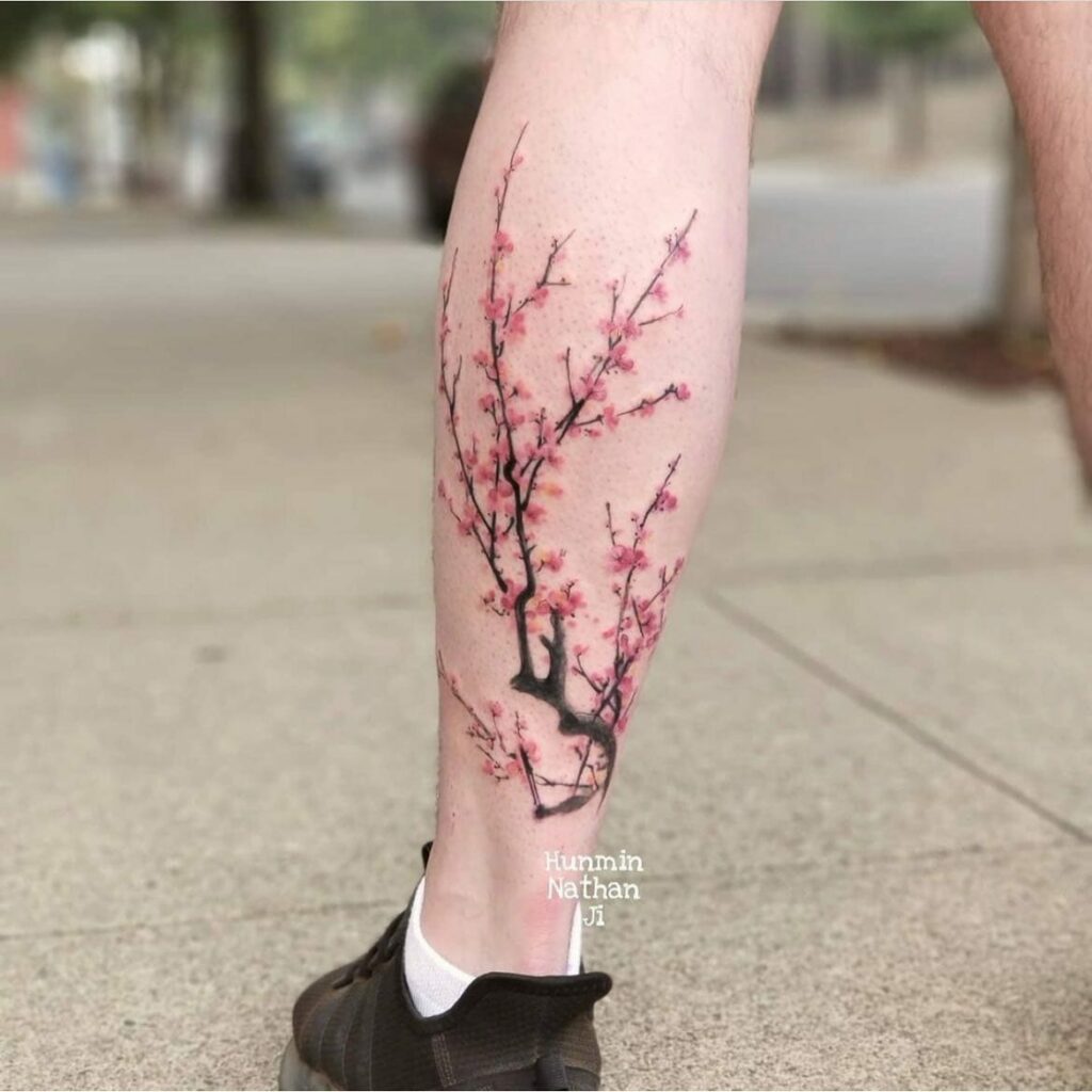11+ Feminine Cherry Blossom Tattoo Ideas That Will Blow Your Mind! 14 Feminine Cherry Blossom Tattoo Foot