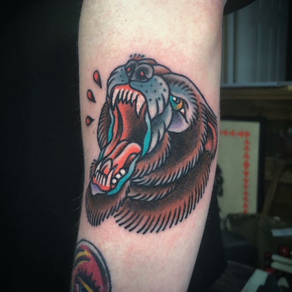 11+ Traditional Bear Head Tattoo Ideas That Will Blow Your Mind! 12 Ferocious Roar Of A Bear