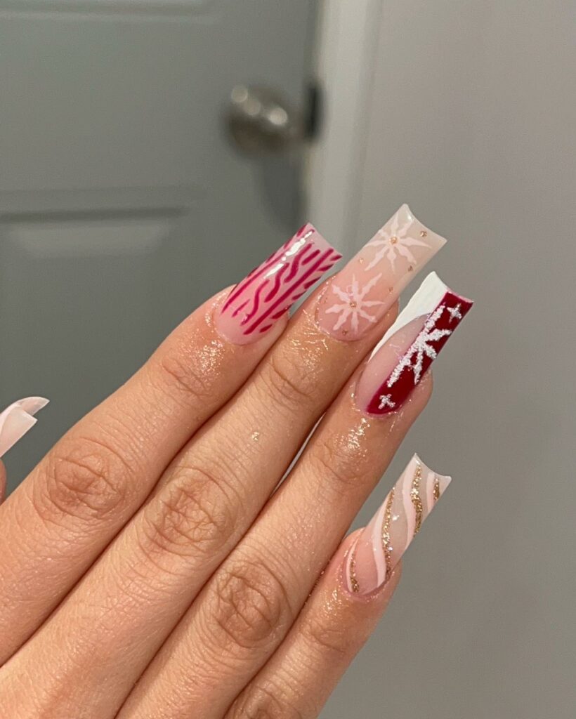 Sport 35 Festive Red Christmas Nails in 2024 32 Festively Sculpted Acrylic Red Christmas Nails