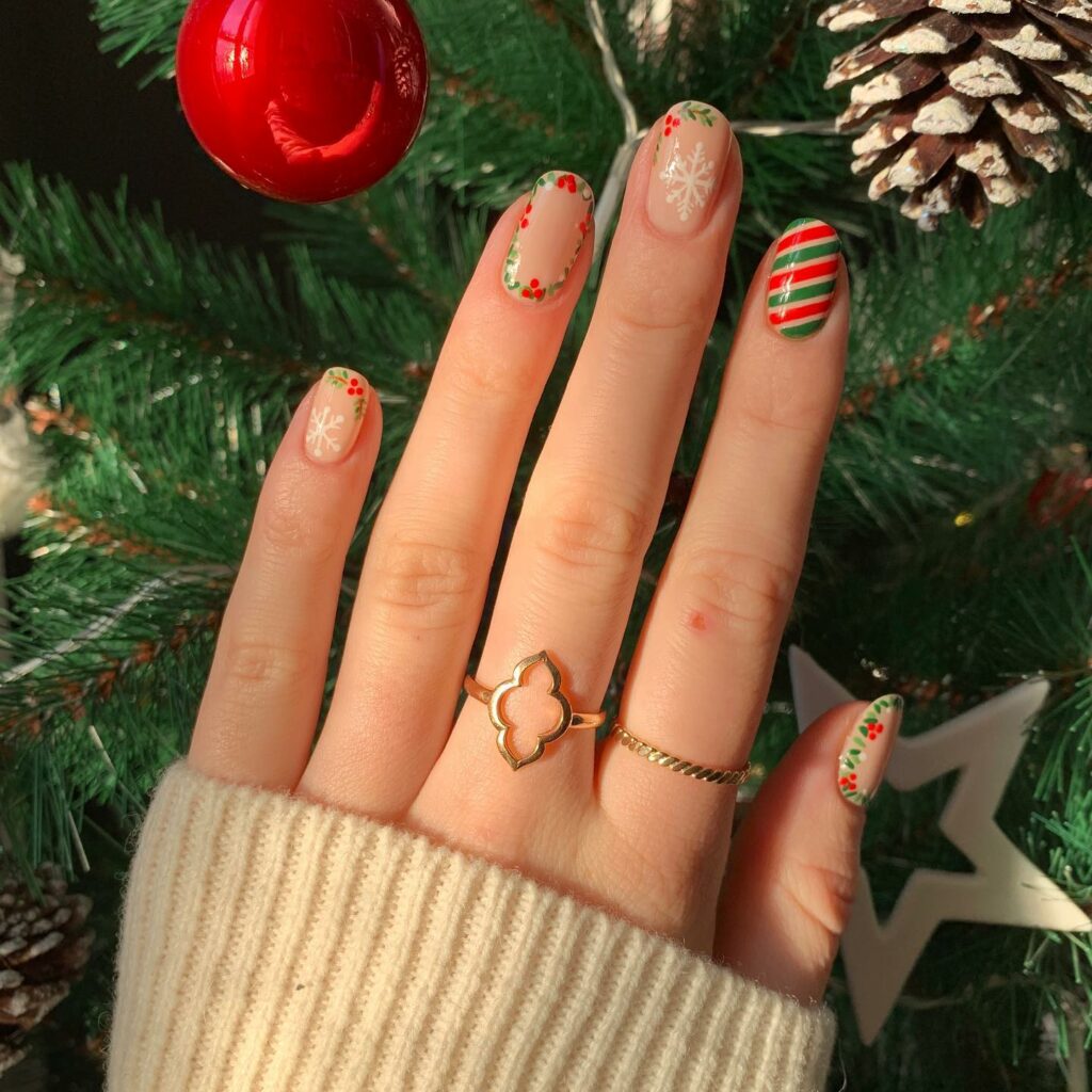 Bring Mistletoe Magic with 20 Mistletoe Nail Ideas in 2024 24 Festive Joy Mistletoe Nails