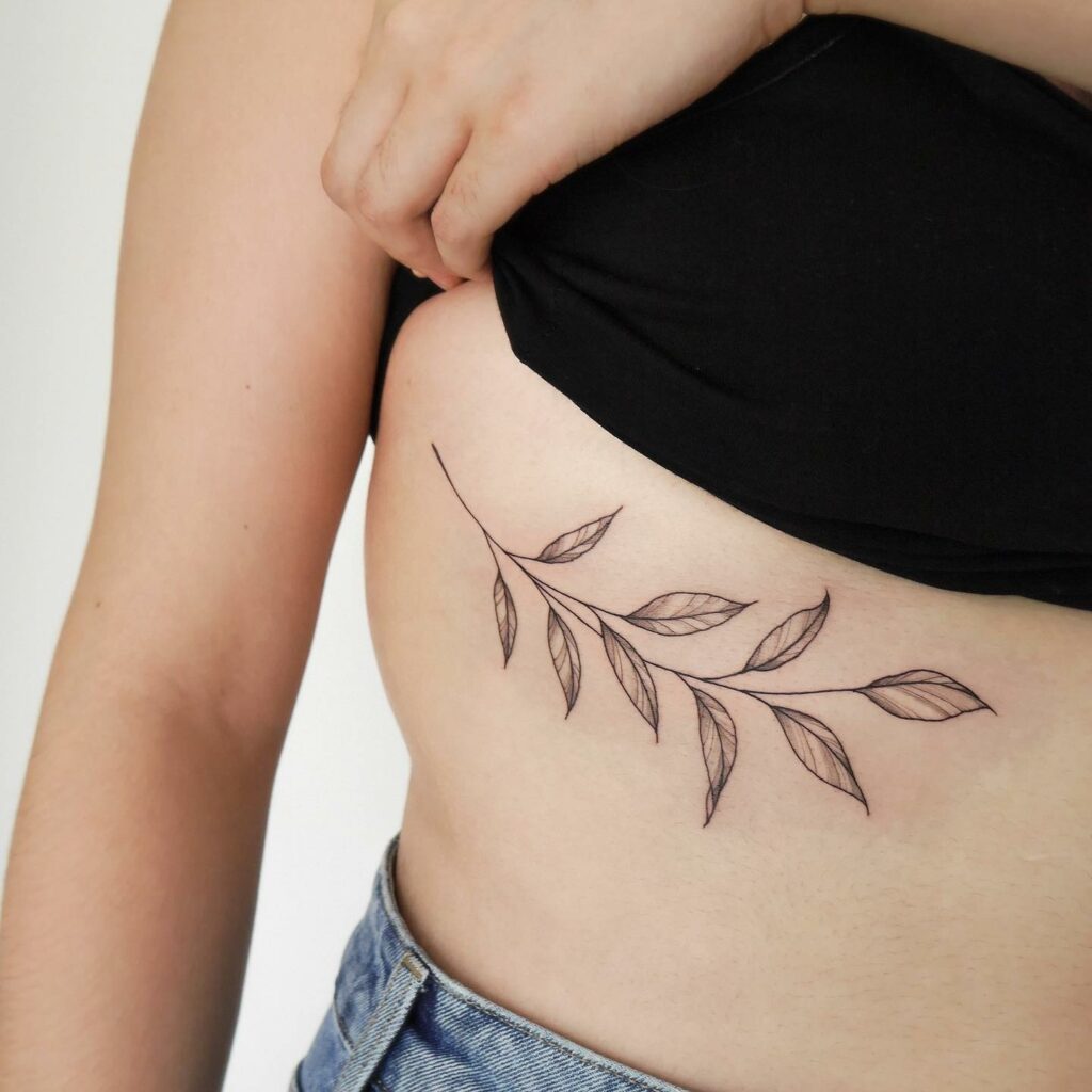 20+ Aged Fine Line Tattoos That Will Blow Your Mind 12 Fine Line Leaf Tattoos