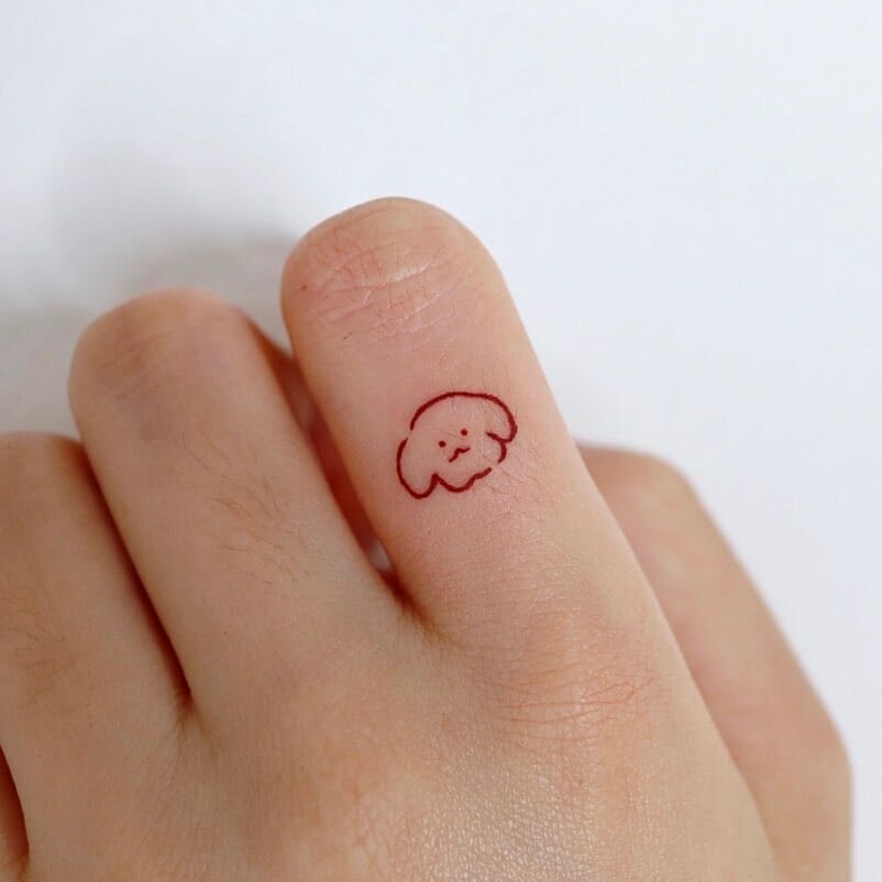 12+ Dog Outline Tattoo Ideas To Inspire You! 12 Finger Dog Outline Tattoo
