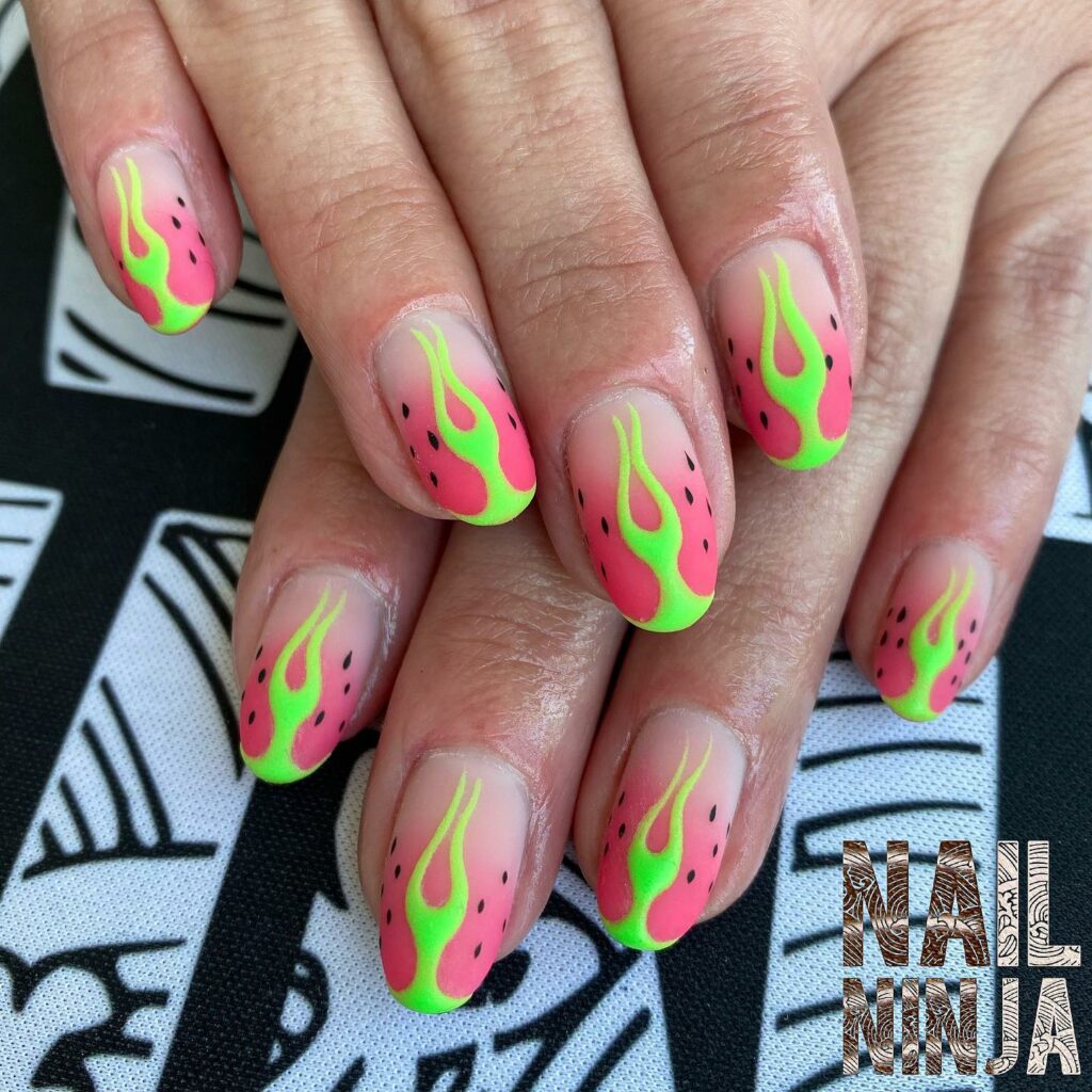 29 LATEST WATERMELON NAIL DESIGNS TO TRY IN 2024! 37 Flaming Watermelon Nails Flare