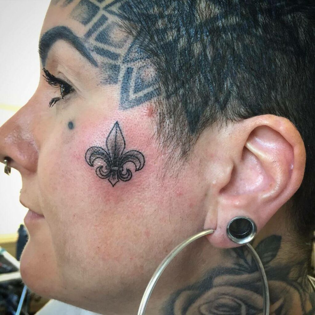 12+ Girly Fleur De Lis Tattoo Ideas To Inspire You! 19 Fleur De Lis Face Tattoo
