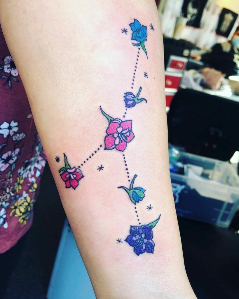 10+ Cancer Constellation Tattoo Ideas You'll Have To See To Believe! 12 Floral Cancer Constellation Tattoo