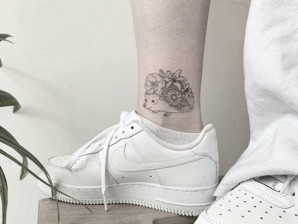11+ Hedgehog Tattoo Ideas That Will Blow Your Mind! 17 Floral Hedgehog Tattoo