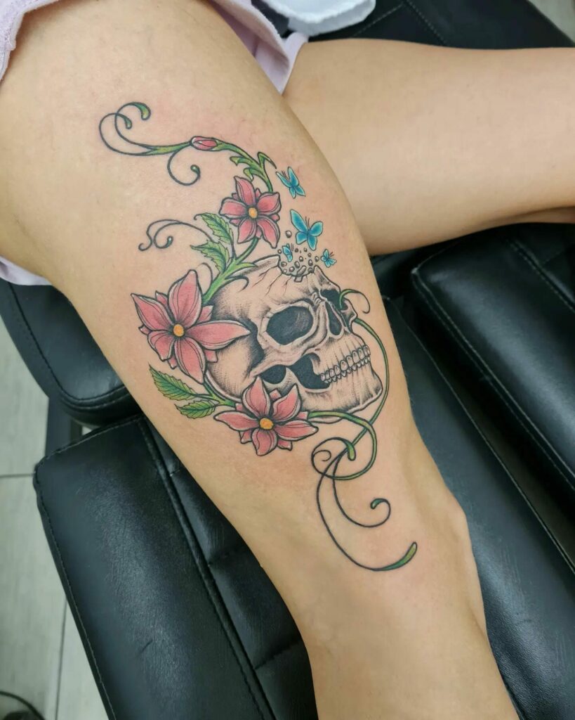 11+ Butterfly With Skull Tattoo Ideas That Will Blow Your Mind! 19 Floral Skull And Butterfly Tattoos