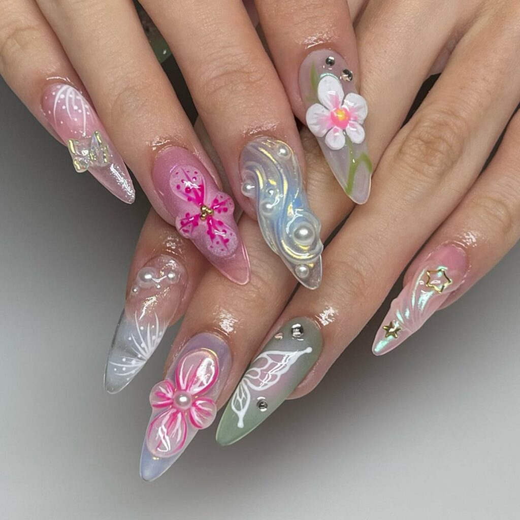 50 Latest Stiletto Nail Ideas To Try 2024! 59 Floral Stiletto Nails