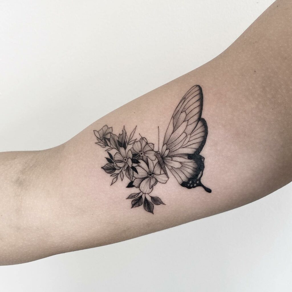 11+ Butterfly Tattoo Sketch Ideas That Will Blow Your Mind! 11 Flower And Butterfly Tattoo Sketch