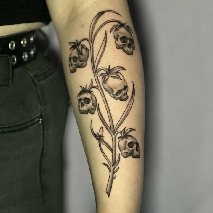 10+ Forearm Skull Tattoo Designs Which Will Blow Your Mind! 18 Flower Bud Tattoo Design For Women Skull Forearm Tattoo